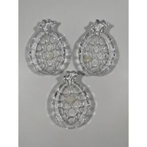 Vintage Clear Pressed  Mini Glass Pineapple Candy Dishes Set of 3